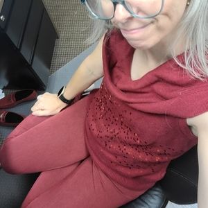 Maroon Sequin Sleeveless Top